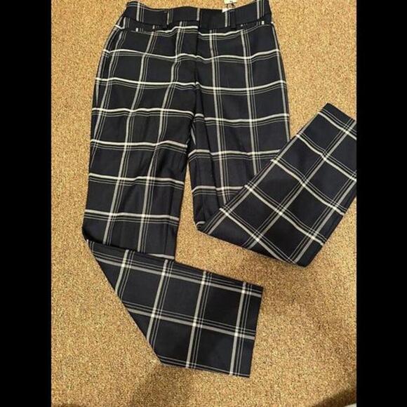Express Pants - Express Columnist Ankle Mid Rise Plaid Pants - Size 2R